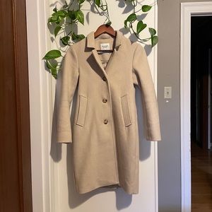 Abercrombie & Fitch Wool-Blend Dad Coat. Size XXS Petite. Cream